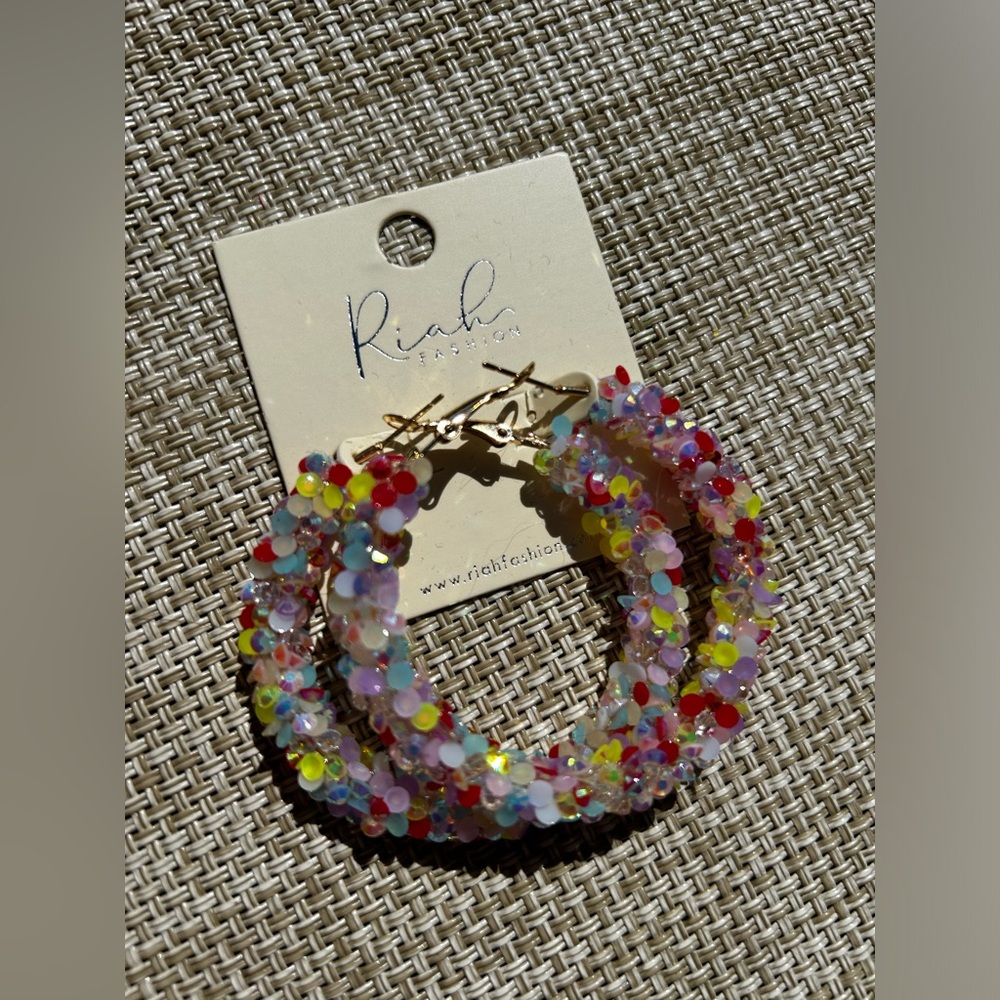 Rialto Brand Glittered Hoops..
